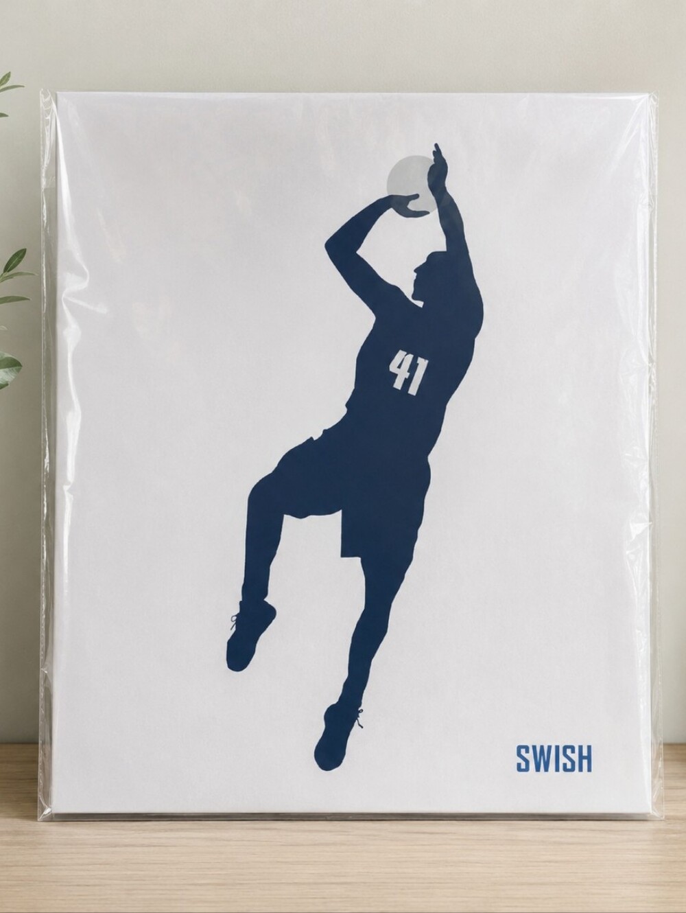 ​Dirk Nowitzki "41" Minimalist Silhouette Art – Modern Sports Decor ​8" x 10"